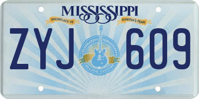 MS license plate ZYJ609