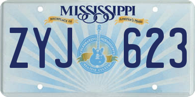 MS license plate ZYJ623