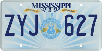 MS license plate ZYJ627
