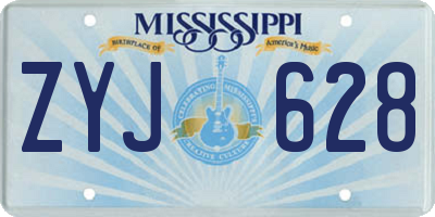 MS license plate ZYJ628