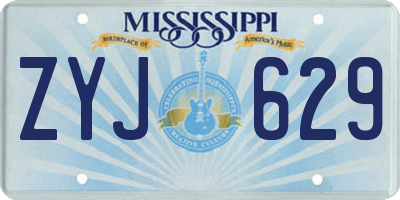 MS license plate ZYJ629