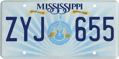 MS license plate ZYJ655