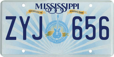 MS license plate ZYJ656