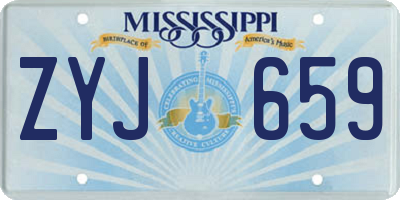 MS license plate ZYJ659