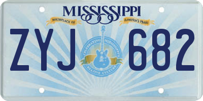 MS license plate ZYJ682