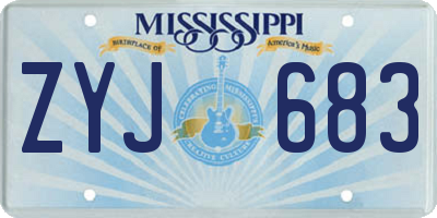 MS license plate ZYJ683