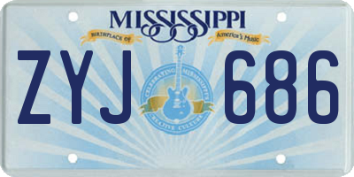 MS license plate ZYJ686