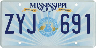 MS license plate ZYJ691