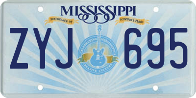 MS license plate ZYJ695