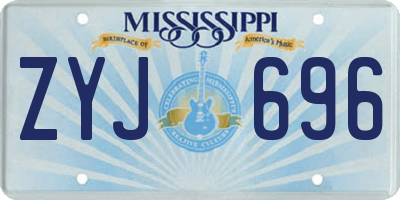 MS license plate ZYJ696