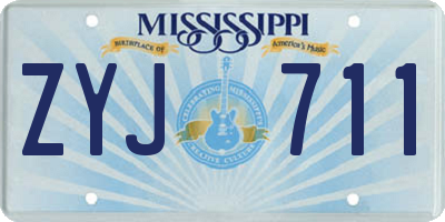 MS license plate ZYJ711