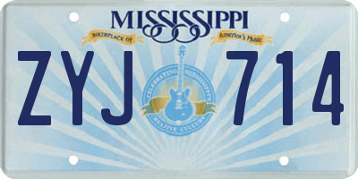 MS license plate ZYJ714