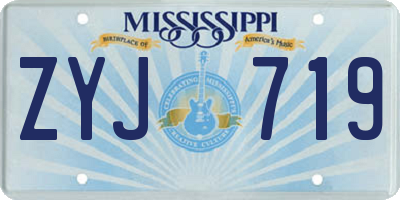 MS license plate ZYJ719