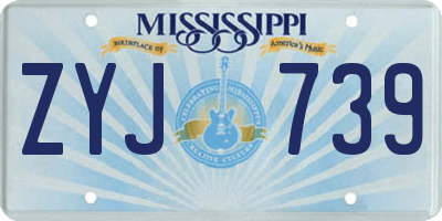 MS license plate ZYJ739