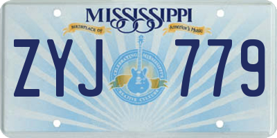 MS license plate ZYJ779