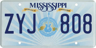 MS license plate ZYJ808