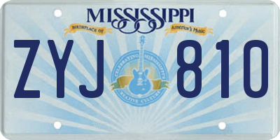 MS license plate ZYJ810