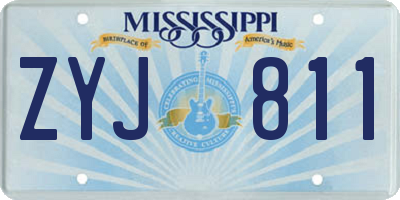 MS license plate ZYJ811