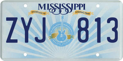 MS license plate ZYJ813