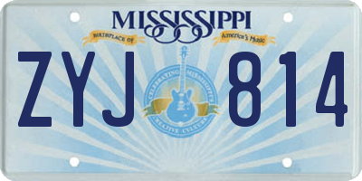 MS license plate ZYJ814