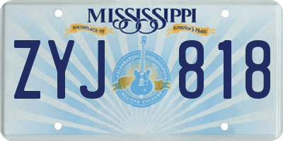 MS license plate ZYJ818