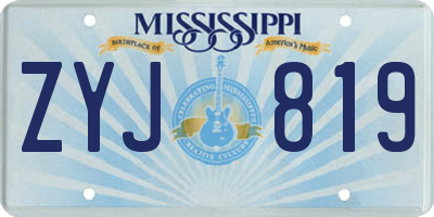 MS license plate ZYJ819