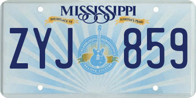 MS license plate ZYJ859
