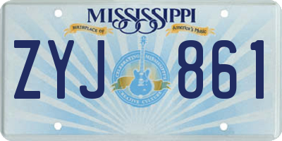MS license plate ZYJ861
