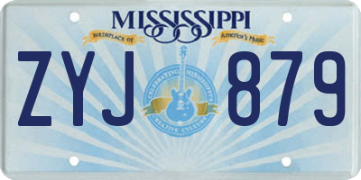 MS license plate ZYJ879