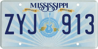 MS license plate ZYJ913