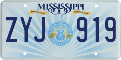 MS license plate ZYJ919
