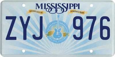 MS license plate ZYJ976