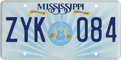 MS license plate ZYK084