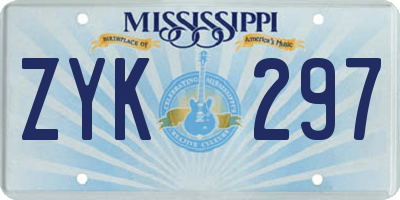 MS license plate ZYK297