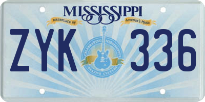 MS license plate ZYK336