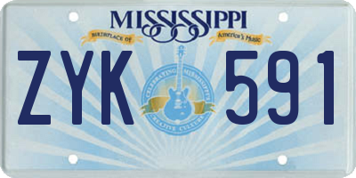 MS license plate ZYK591