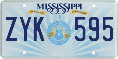 MS license plate ZYK595