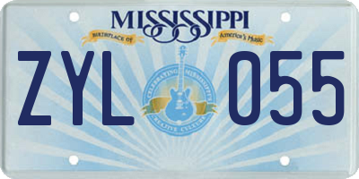 MS license plate ZYL055