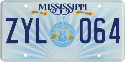 MS license plate ZYL064