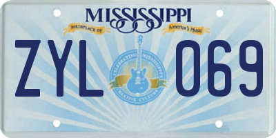 MS license plate ZYL069