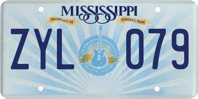 MS license plate ZYL079