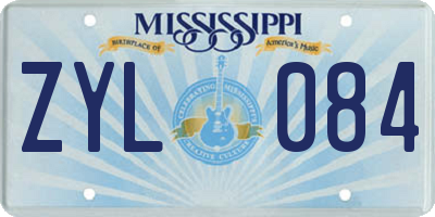 MS license plate ZYL084