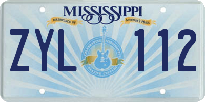MS license plate ZYL112