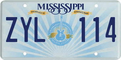 MS license plate ZYL114