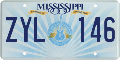 MS license plate ZYL146