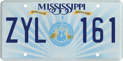 MS license plate ZYL161
