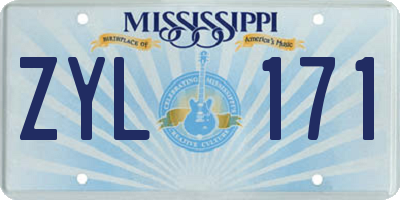 MS license plate ZYL171