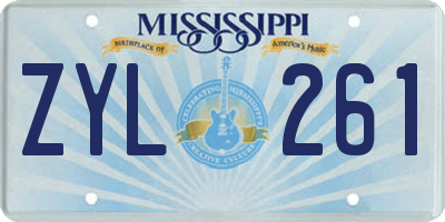 MS license plate ZYL261
