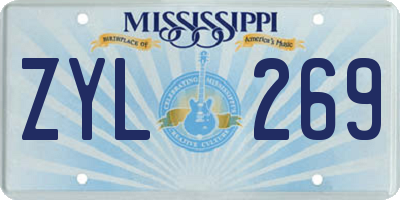 MS license plate ZYL269