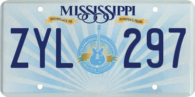 MS license plate ZYL297